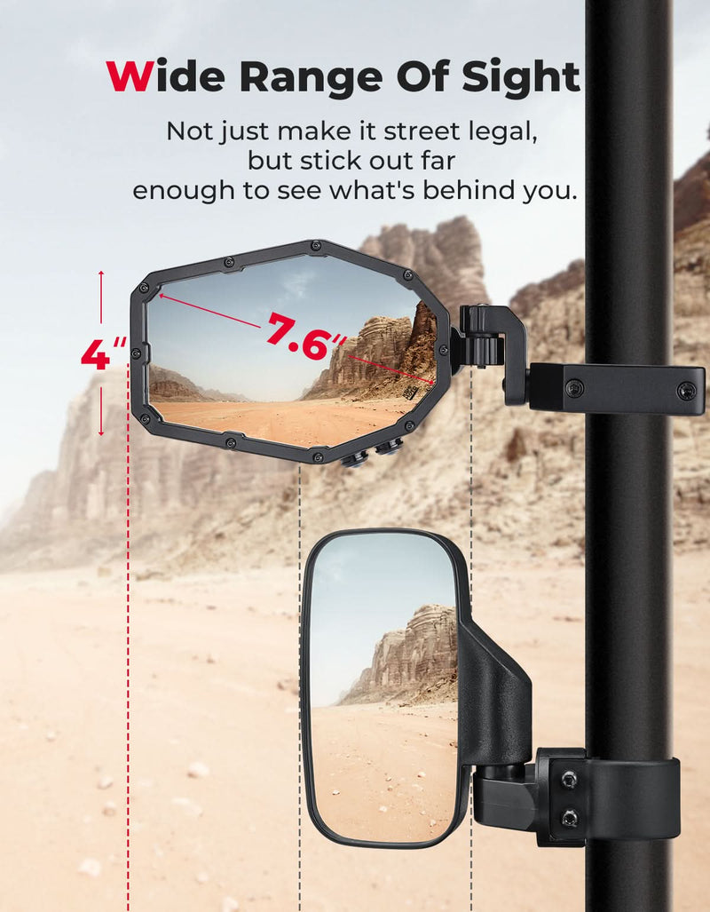 Load image into Gallery viewer, UTV LED Lighted Side Mirrors with Flowing Turn Signal for Polaris RZR/ 1.6"-2" Roll Bar

