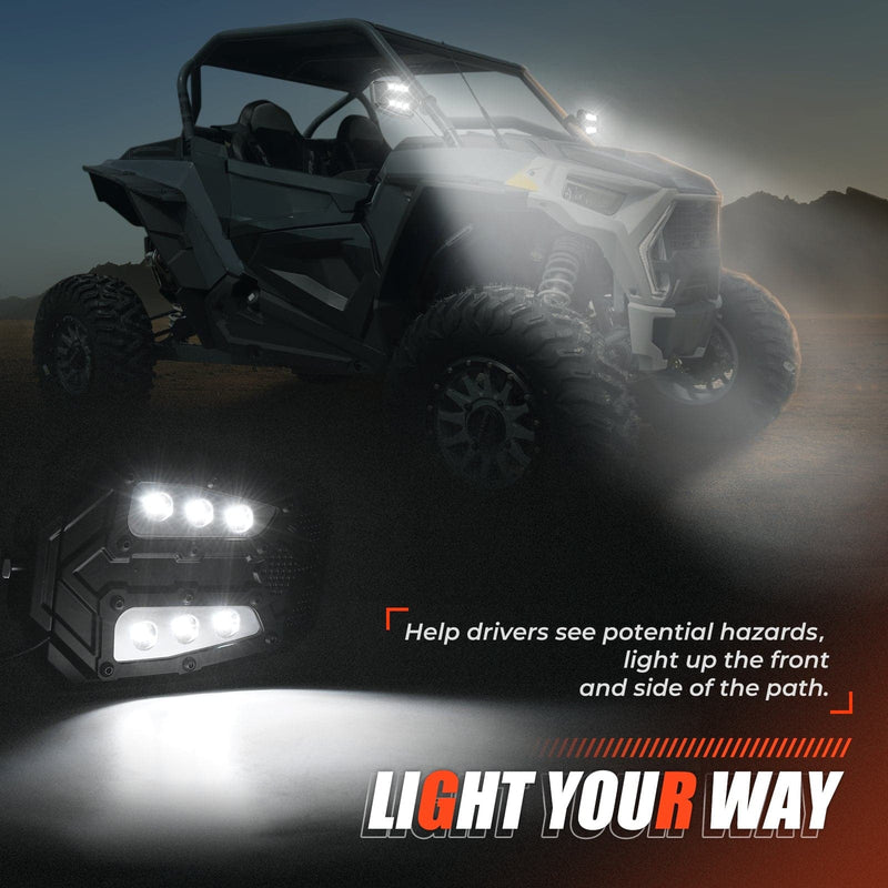 Load image into Gallery viewer, UTV 1.65"-2" Rear View Mirror &amp;1.75"-2" LED Side Mirror
