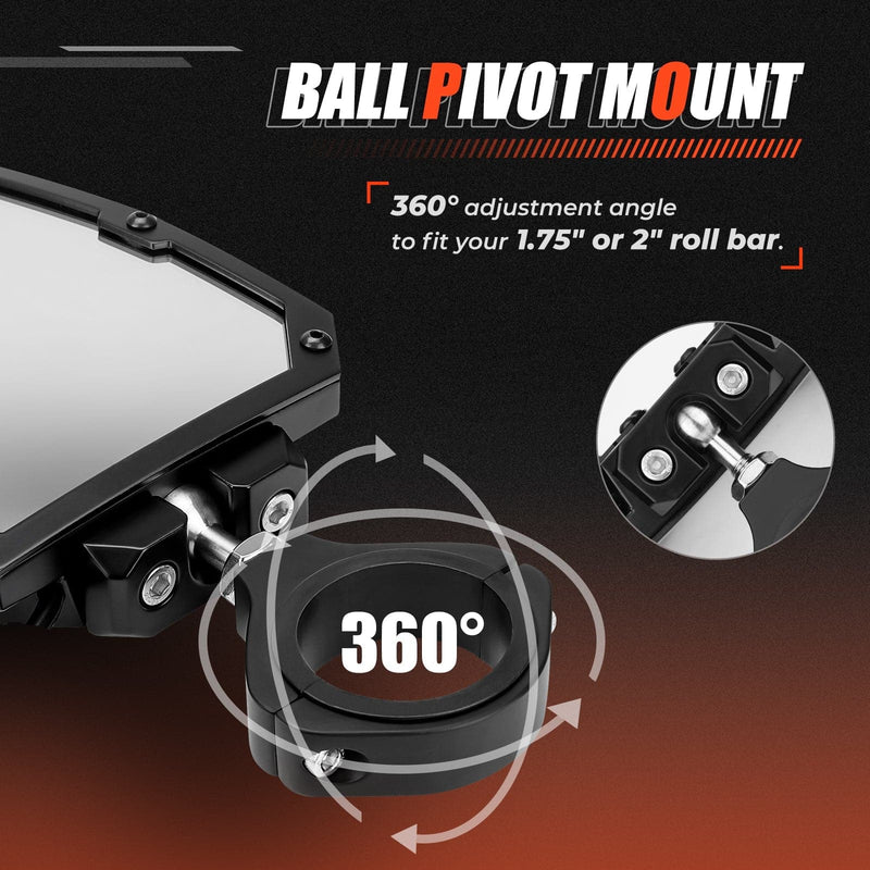Load image into Gallery viewer, UTV 1.65"-2" Rear View Mirror &amp;1.75"-2" LED Side Mirror
