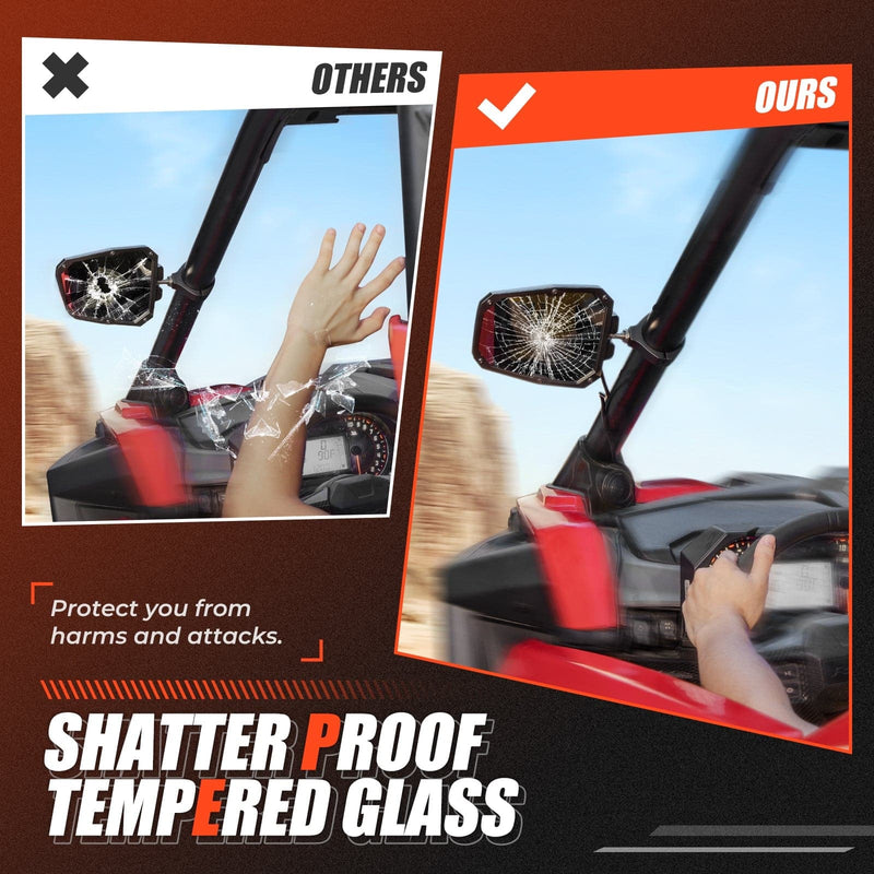 Load image into Gallery viewer, UTV 1.65"-2" Rear View Mirror &amp;1.75"-2" LED Side Mirror
