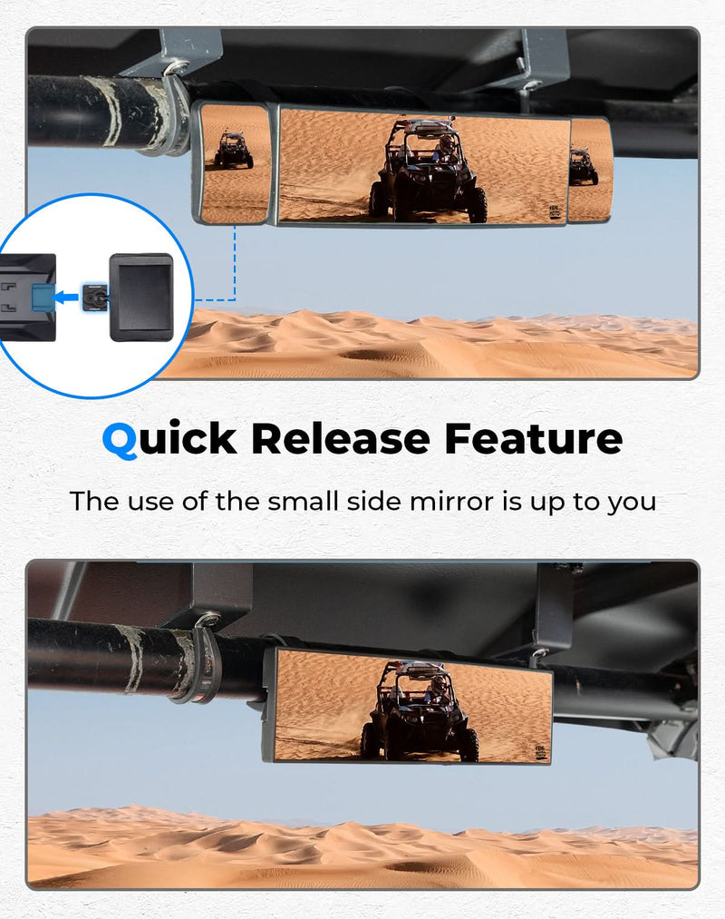 Load image into Gallery viewer, UTV Rear View Mirror 2 Convex Mirror with 1.5"-2" Sturdy Clamp
