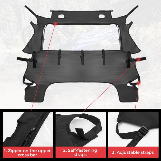 Fabric Rear Panel with Open Window For Pioneer 700 / 700-4