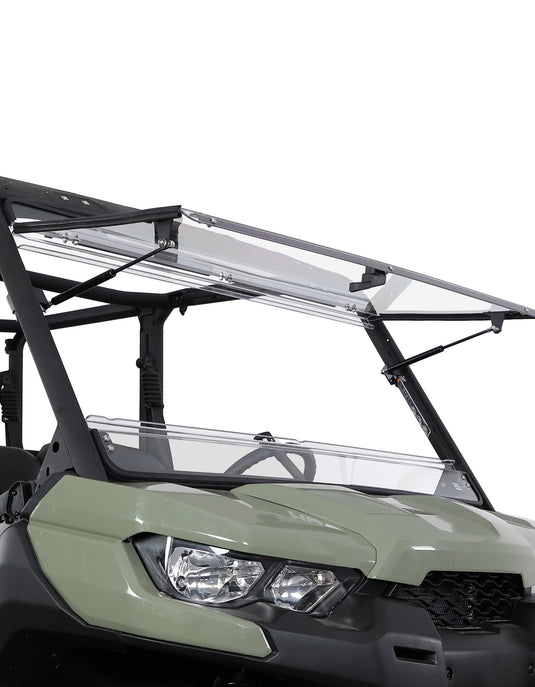 2-in-1 Flip Windshield 1/5" Thick Polycarbonate for Can-Am Defender HD5/8/10