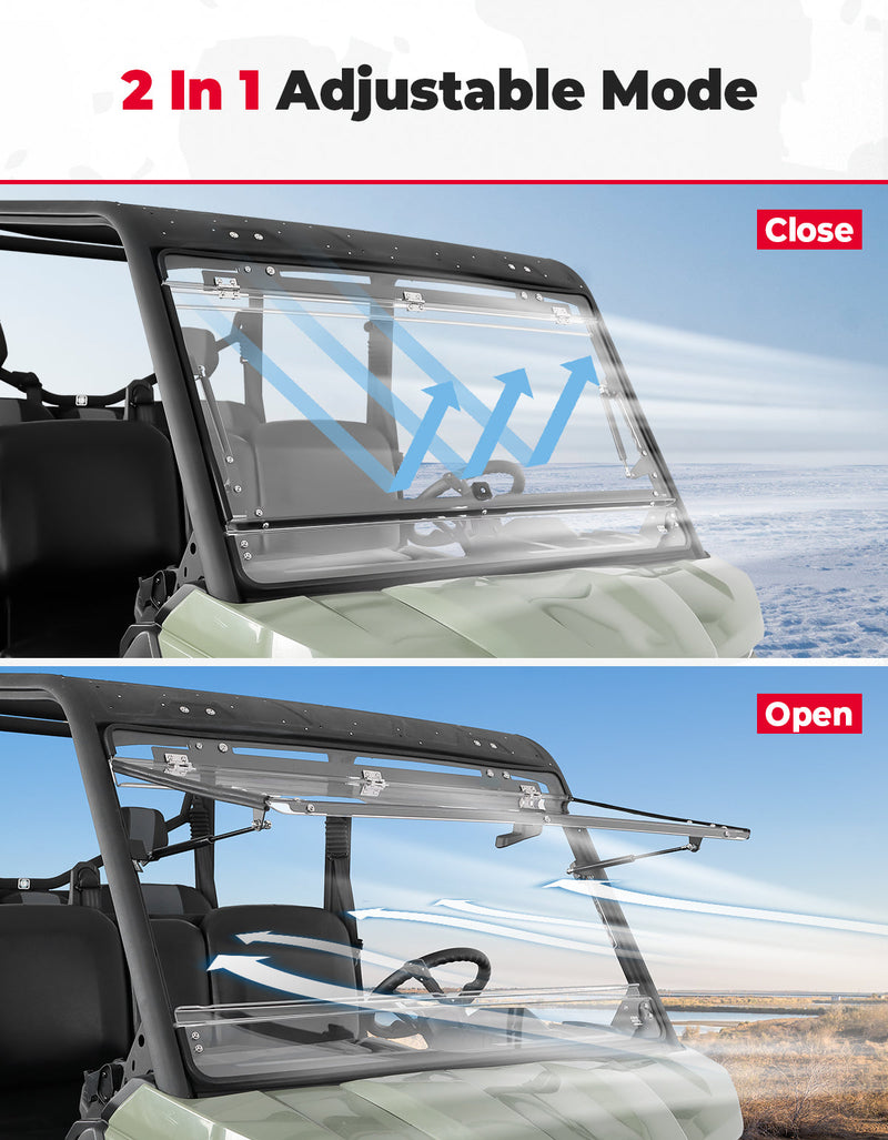 Load image into Gallery viewer, 2-in-1 Flip Windshield 1/5" Thick Polycarbonate for Can-Am Defender HD5/8/10
