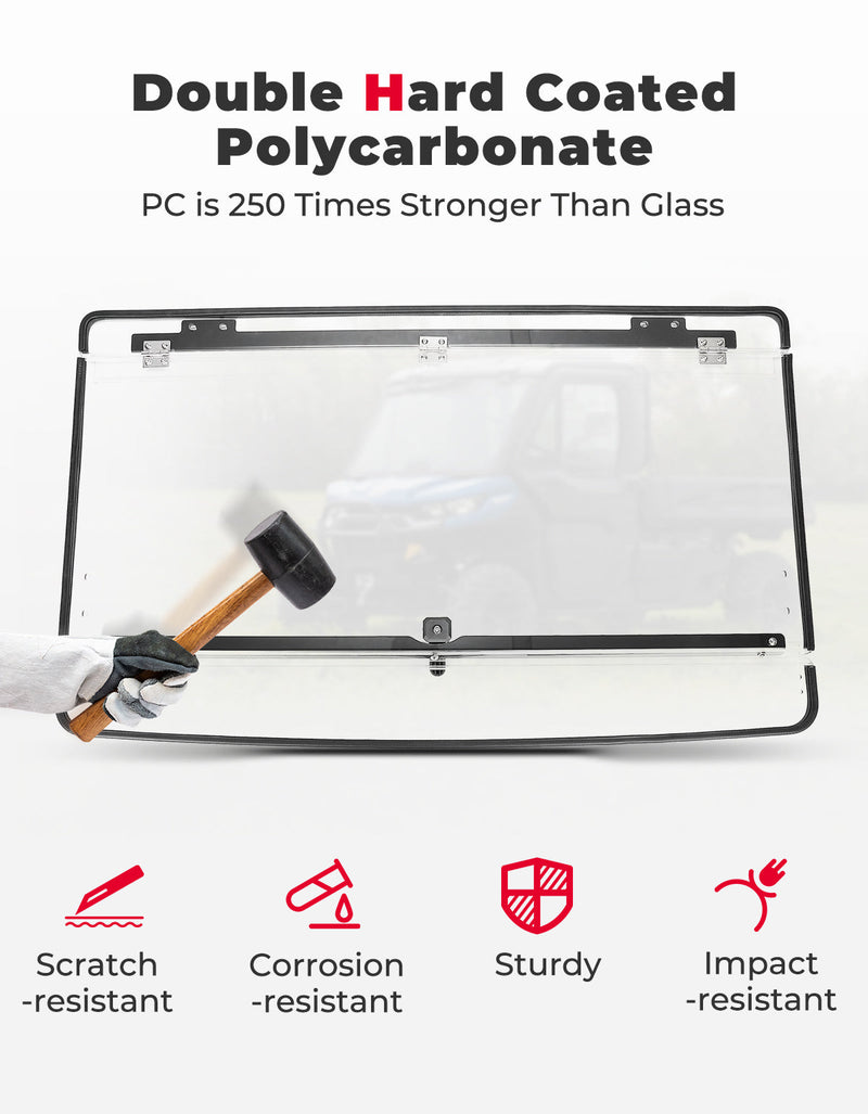 Load image into Gallery viewer, 2-in-1 Flip Windshield 1/5" Thick Polycarbonate for Can-Am Defender HD5/8/10
