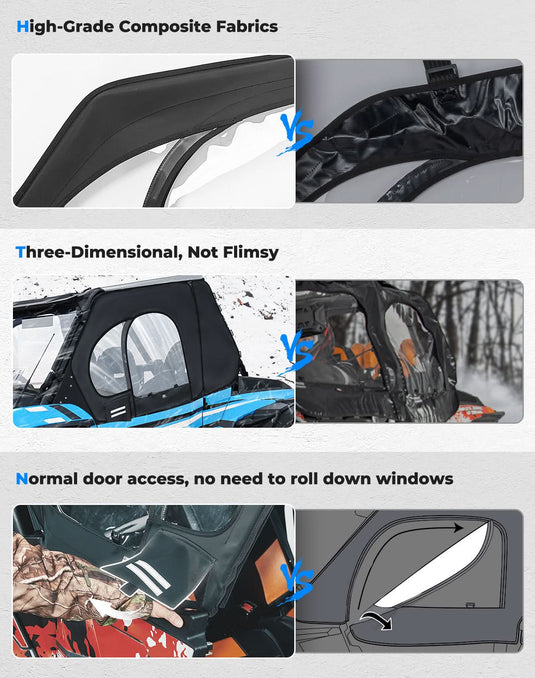 Upper Doors with Steel Frame for Polaris RZR XP 1000 / XP Turbo 2016-2023