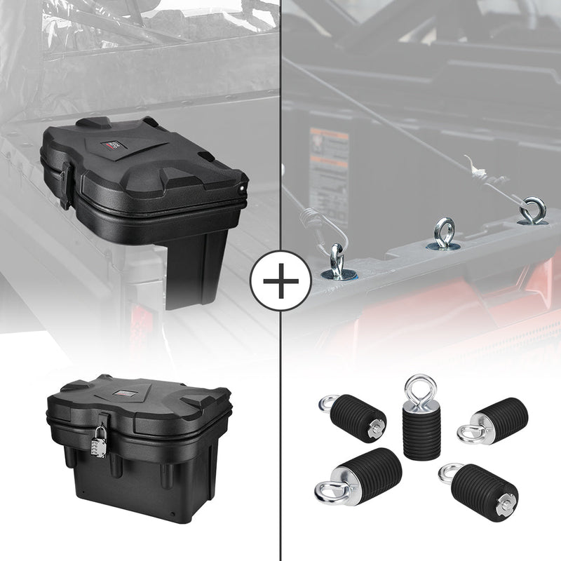 Load image into Gallery viewer, Cargo Storage Device Tool Box &amp; Tie Down Anchors for Polaris Ranger
