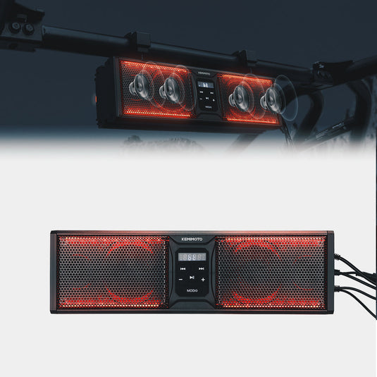 16'' RGB UTV ATV Golf Cart Sound Bar, BT 5.0, Amplified, IP65 Waterproof Dustproof