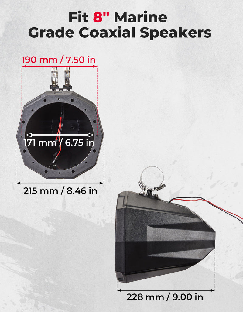 Load image into Gallery viewer, 8-Inch Speaker Pod Enclosure for All 1.5" to 2" Roll Bar

