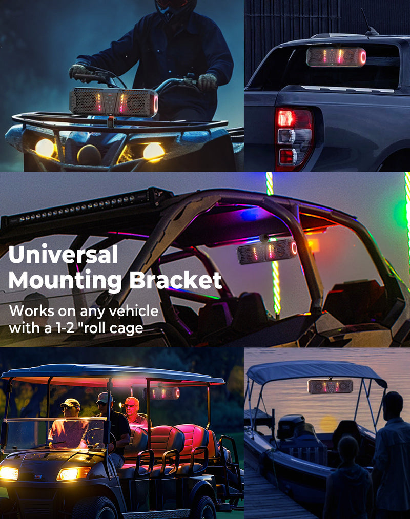 Load image into Gallery viewer, KEMIMOTO Midnight 40 16'' RGB Bluetooth Sound Bar for UTV Golf Cart Marine Boat
