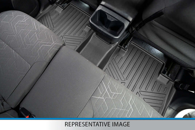 Load image into Gallery viewer, SMARTLINER Custom Fit Floor Mats 3 Rows and Cargo Liner Behind 2nd Row Set Black 2015 - 2020 Tahoe / Yukon with 2nd Row Bench Seats
