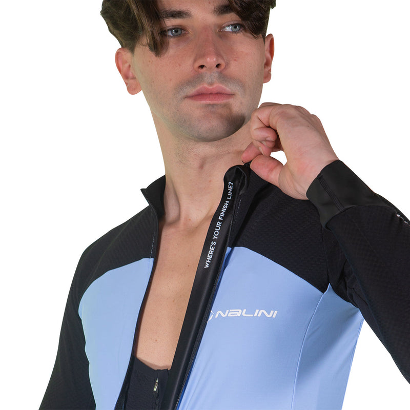 Load image into Gallery viewer, 2024 Nalini ERGO XWARM Men&#39;s LS Cycling Jersey (Light Blue/Black) S-3XL
