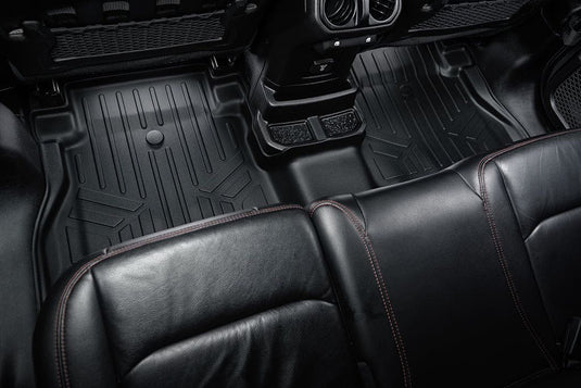 SMARTLINER Custom Fit Floor Liners For 18-24 Wrangler JL Unlimited (with Sub and No Flat Load Floor)