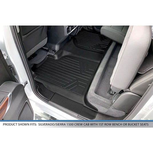 SMARTLINER Custom Fit Floor Liners For 2019-2022 Silverado/Sierra 2500/3500 Crew Cab with 1st Row Bench Seat