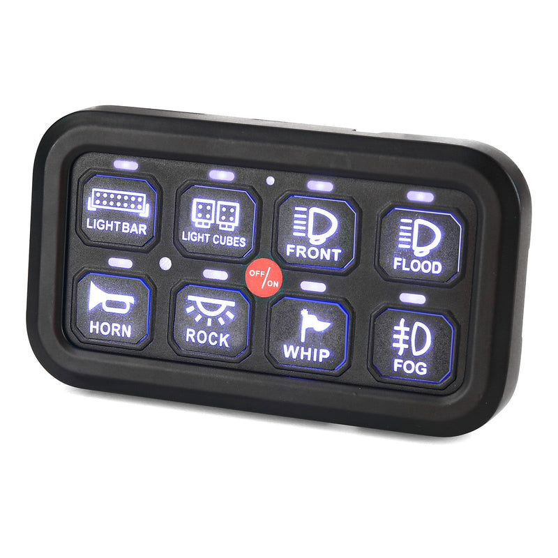 Load image into Gallery viewer, 12-24V 8 Gang Switch Panel for Cars, UTVs, Trucks, Wrangler &amp; RZR X3
