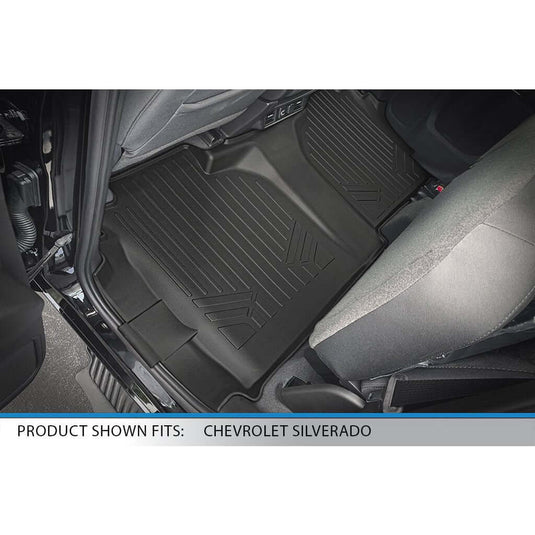 SMARTLINER Custom Fit Floor Liners For 2019-2024 GMC Sierra 1500 Double Cab with Carpet Flooring and 1st Row Bucket Seats (without 2nd Row Under Seat Storage)