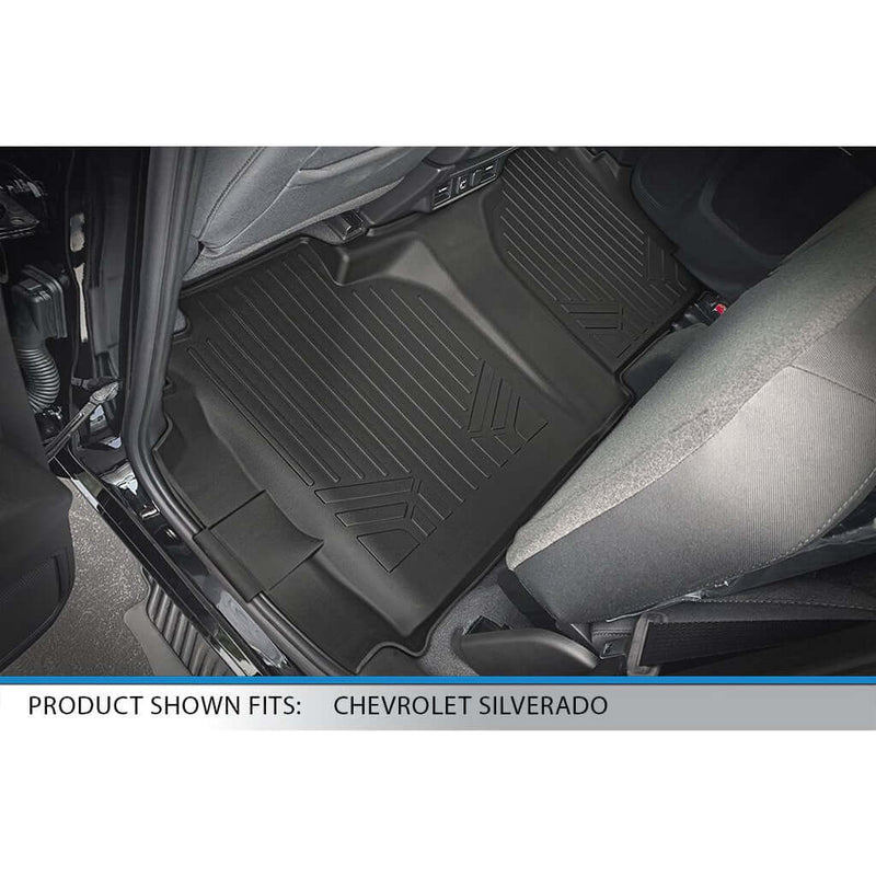 Load image into Gallery viewer, Smart Trim™ Custom Fit Floor Liners For 2019-2024 Chevrolet Silverado 1500 Double Cab with Carpet Flooring and 1st Row Bench Seat without OTH coverage (without 2nd Row Under Seat Storage)
