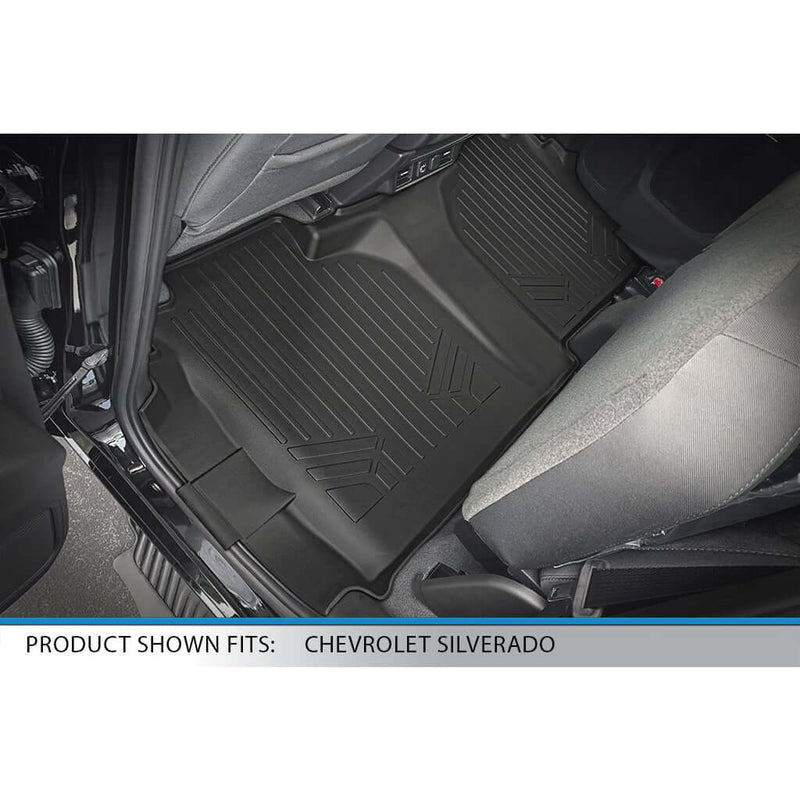 Load image into Gallery viewer, Smart Trim™ Custom Fit Floor Liners For 2019-2024 Chevrolet Silverado 1500 Double Cab with Carpet Flooring and 1st Row Bench Seat and OTH Coverage (without 2nd Row Under Seat Storage)
