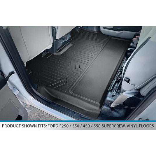 SMARTLINER Custom Fit Floor Liners For 2017-2025 Ford Super Duty Crew with Vinyl Flooring and 2nd Row Bench Seat