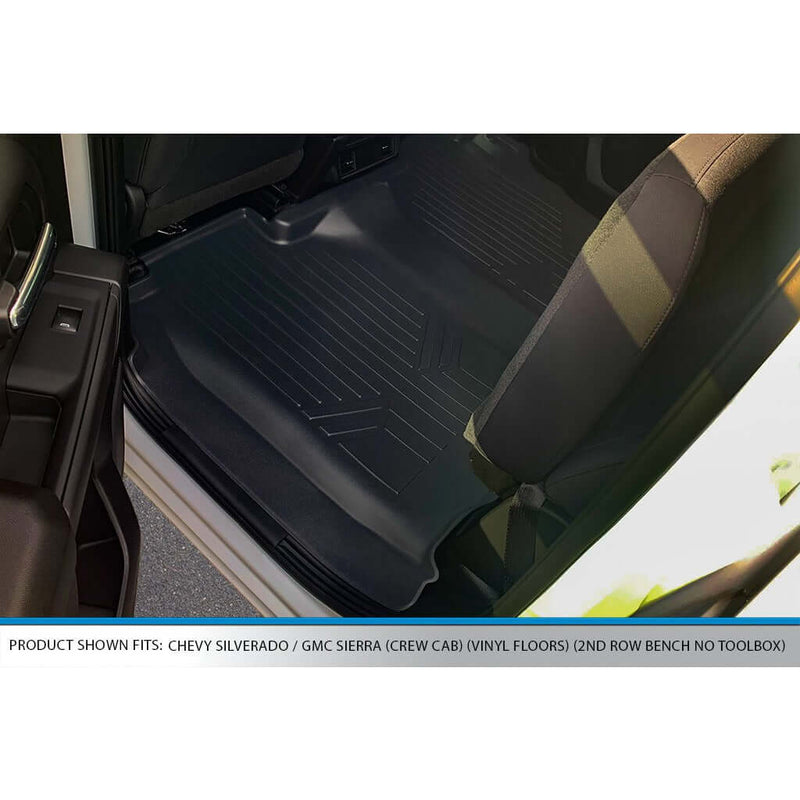 Load image into Gallery viewer, SmartCoverage™ Custom Fit Floor Liners For 2019-2024 Silverado/Sierra 1500 Crew Cab With 1st Row Bucket Seats &amp; Vinyl Floor
