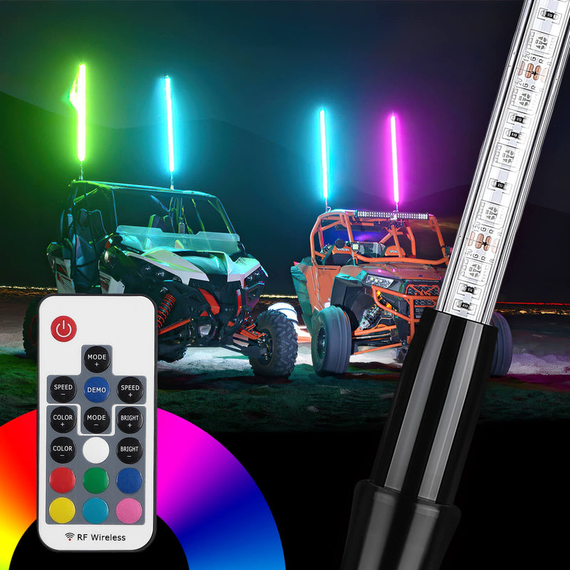 Load image into Gallery viewer, LED Whip Lights for ATV/UTV/RZR (5FT &amp; RGB - 1PC)
