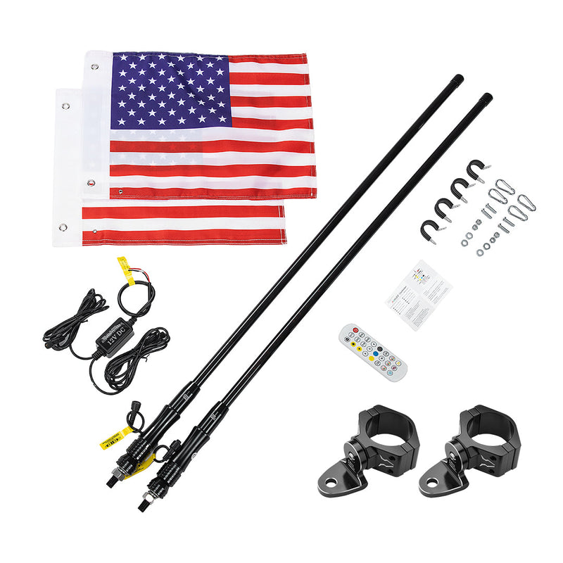 Load image into Gallery viewer, 2pcs 4FT Black Limited LED Whip Light with RF Remote Control
