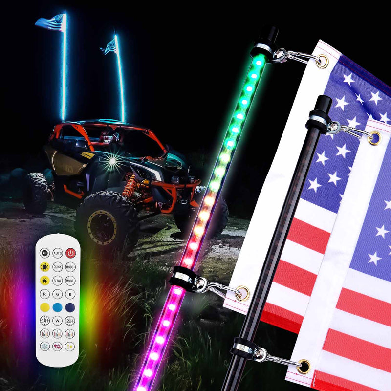 Load image into Gallery viewer, 2pcs 4FT Black Limited LED Whip Light with RF Remote Control
