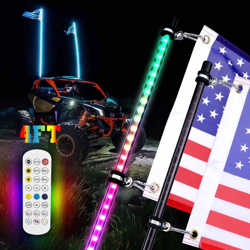 Load image into Gallery viewer, 2pcs 4FT Black Limited LED Whip Light with RF Remote Control
