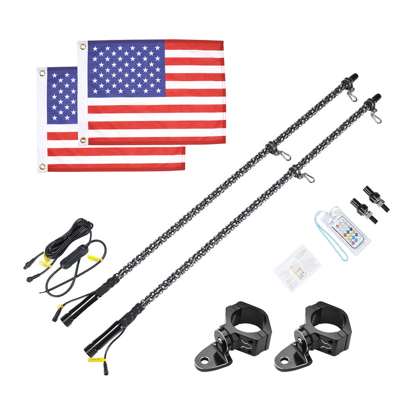 Load image into Gallery viewer, 3FT Spiral Whip Light with RF Remote Control, 366 colors, 2 pcs
