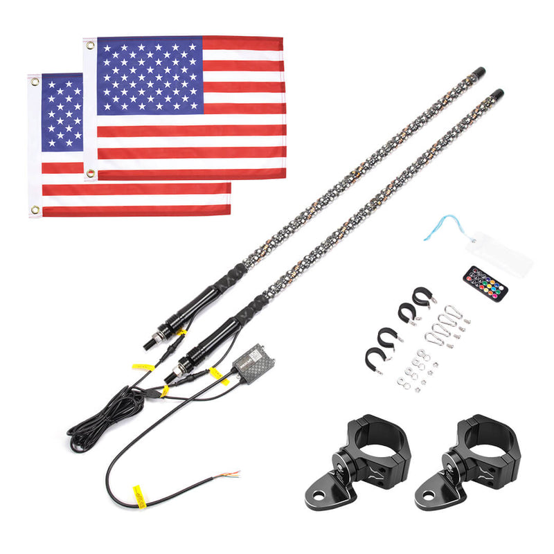Load image into Gallery viewer, 4FT 2PCS Spiral Whip Light Bluetooth Control
