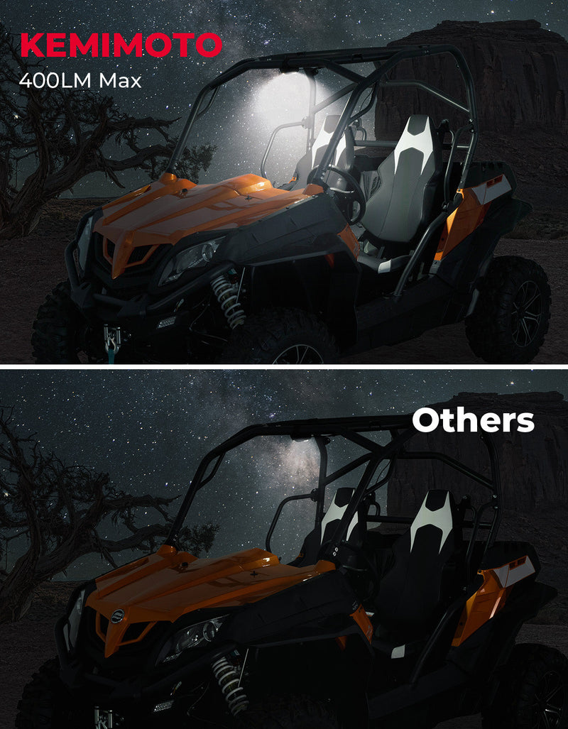 Load image into Gallery viewer, UTV Aluminum Waterproof Dome Light 600mAh Rechargeable for 1.5"-2" Roll Bar

