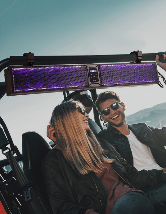 33'' 8-Speaker RGB UTV Bluetooth Sound Bar for Can Am Maverick X3/ RZR w/ 1.75''-2.25'' Roll Bar