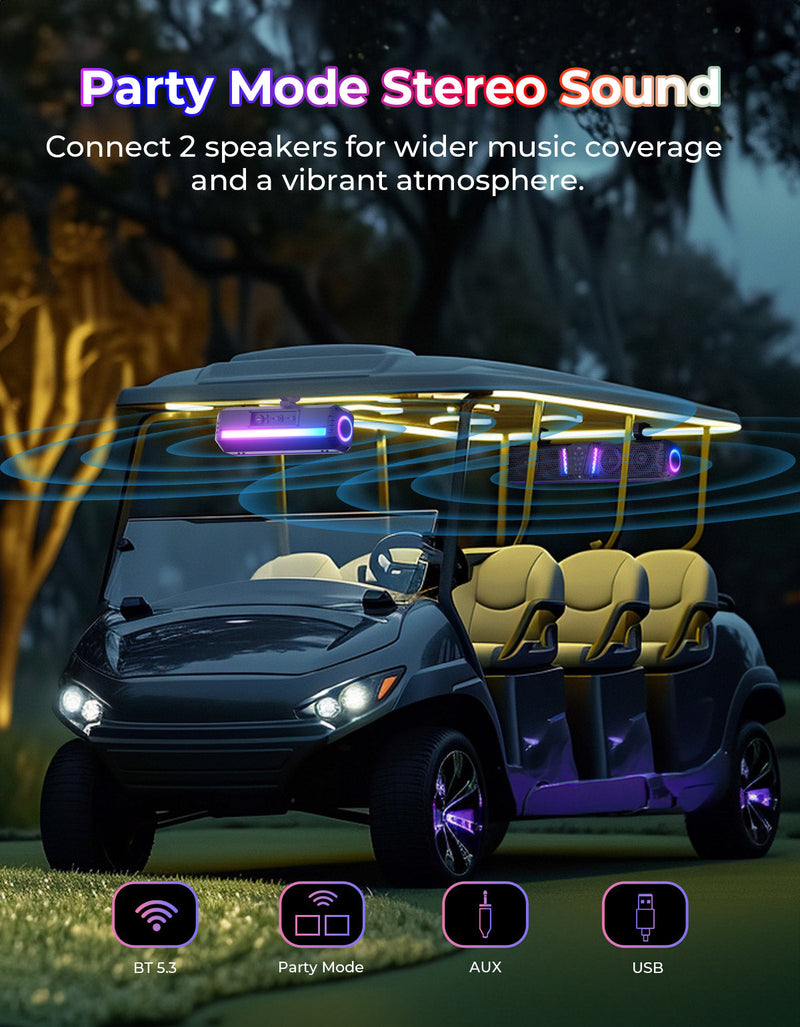 Load image into Gallery viewer, KEMIMOTO Midnight 60 26" 4-Speaker UTV Bluetooth Sound Bar w/RGB Lighting

