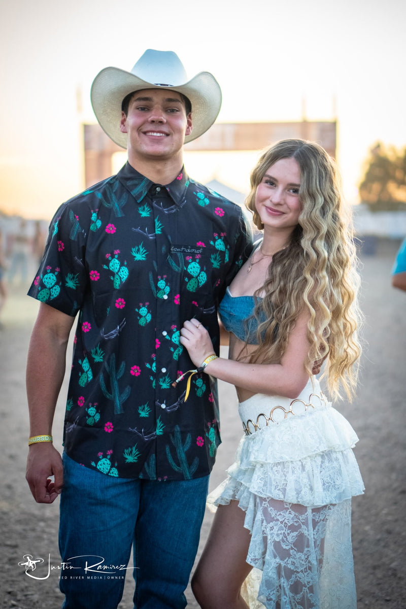 Load image into Gallery viewer, “Mr. Prickly Cactus Shed” Pearl Snap Shirt | Western Button-Up for Ranch &amp; Desert Life | Westrek
