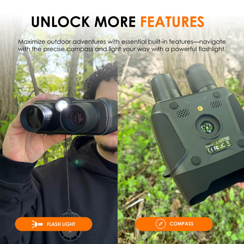Load image into Gallery viewer, Rexing B1 Compass Night Vision Binoculars 4K Ultra HD
