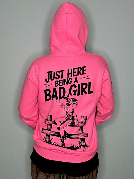 Bad Girl Hoodie Neon Pink