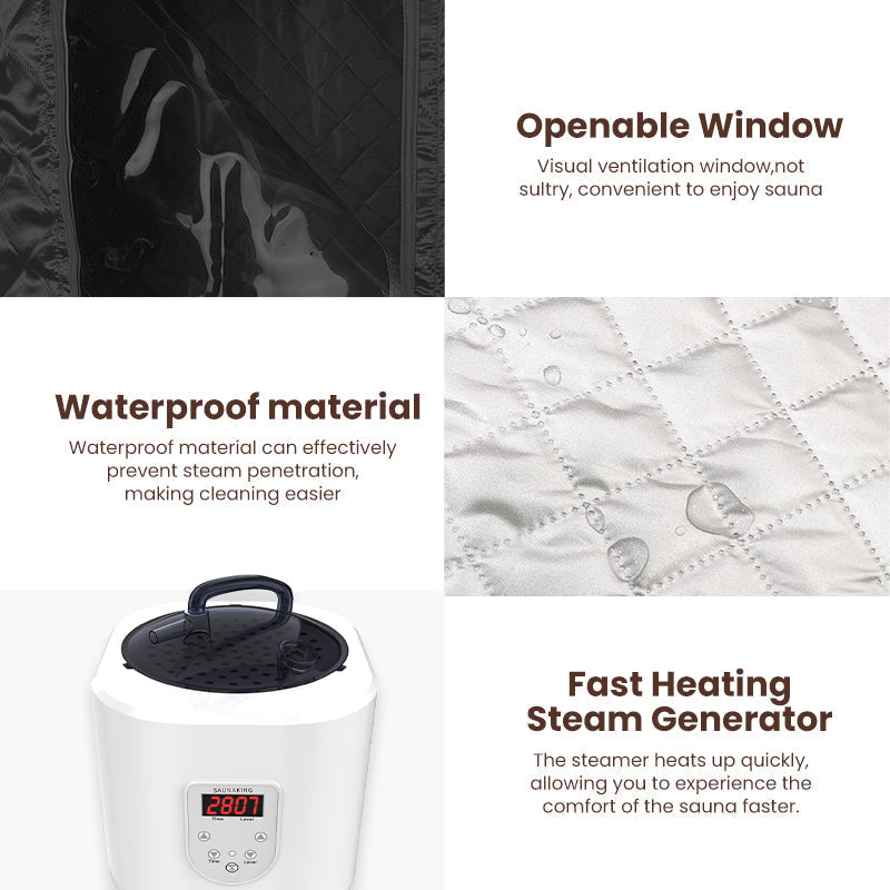Load image into Gallery viewer, Blisspod Portable Personal Full Body 60 Min Rapid Steam Sauna | Pentagonal | Grey | Powerful 1600 Watts | 3.6L Stronger Steamer | 90X90X190cm
