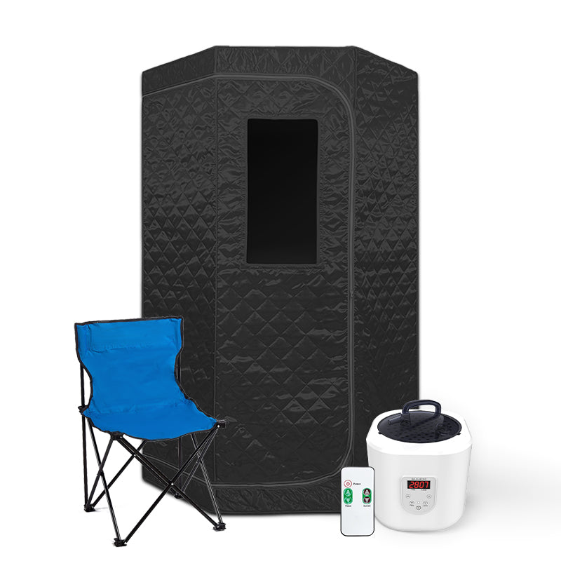 Load image into Gallery viewer, Blisspod Portable Personal Full Body 60 Min Rapid Steam Sauna | Pentagonal | Grey | Powerful 1600 Watts | 3.6L Stronger Steamer | 90X90X190cm
