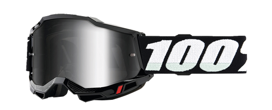 100% Accuri 2 Junior Goggles - Black - Silver Mirror 50025-00010
