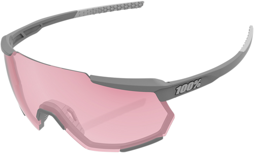 100% Racetrap Sunglasses - Soft Tact Stone - HiPER Coral Lens 61037-289-79