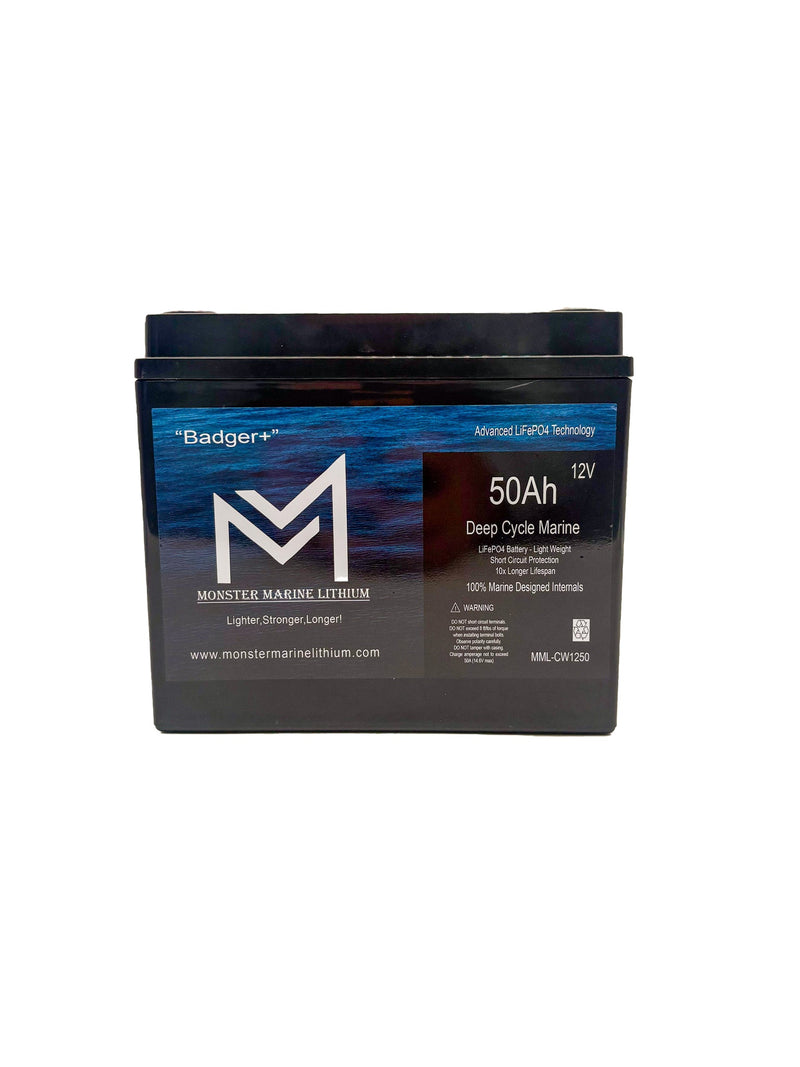 Load image into Gallery viewer, 12v 50Ah Deep Cycle Lithium Marine Battery "Hyena" - MML-CW1250
