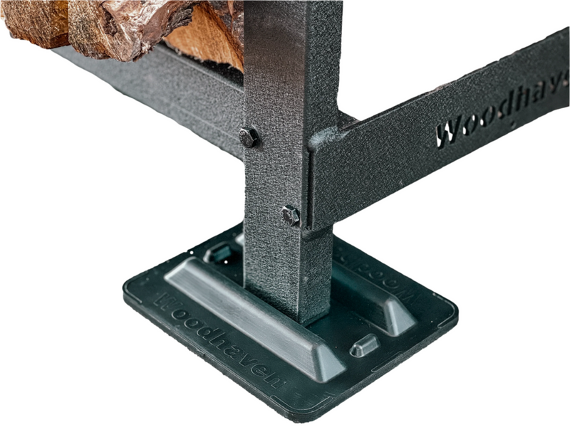 Load image into Gallery viewer, Firewood Rack Support Bases   Black or Brown  Woodhaven
