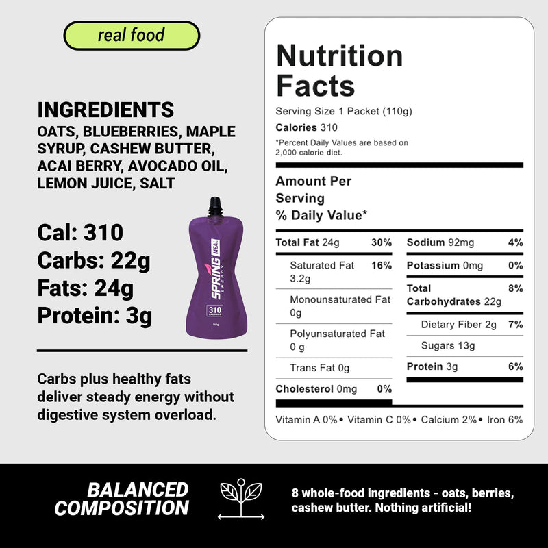 Load image into Gallery viewer, Blueberry Endurance Meal (Vegan) 310 Kcal

