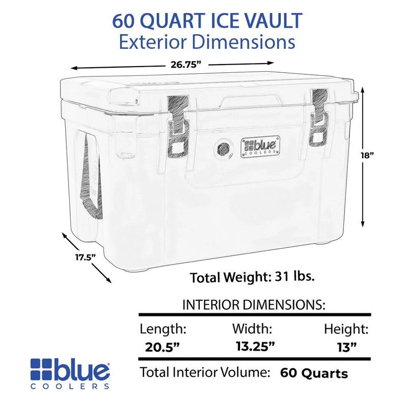 Load image into Gallery viewer, 60 Quart Ice Vault Roto-Molded Cooler
