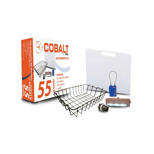 Accessory Kit Cobalt - Divider/Cutting Board, Basket, Lock, Light, & Plug for Cobalt Coolers