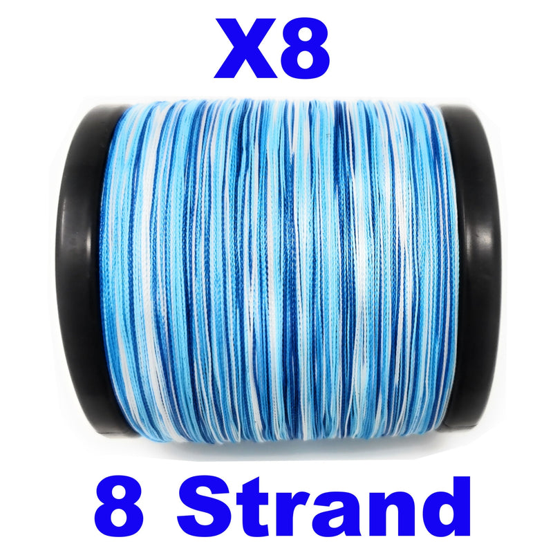 Load image into Gallery viewer, Reaction Tackle X8 Braided Fishing Line - Blue Camo 8 Strand
