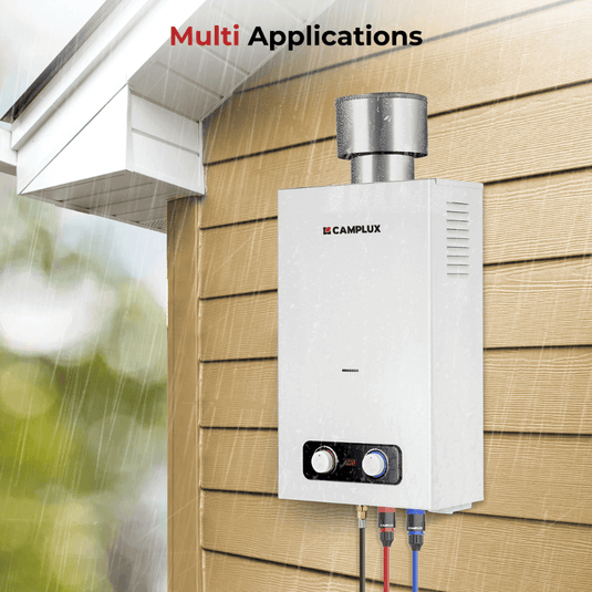 Camplux BD264C Tankless Propane Water Heater With Rain Cap