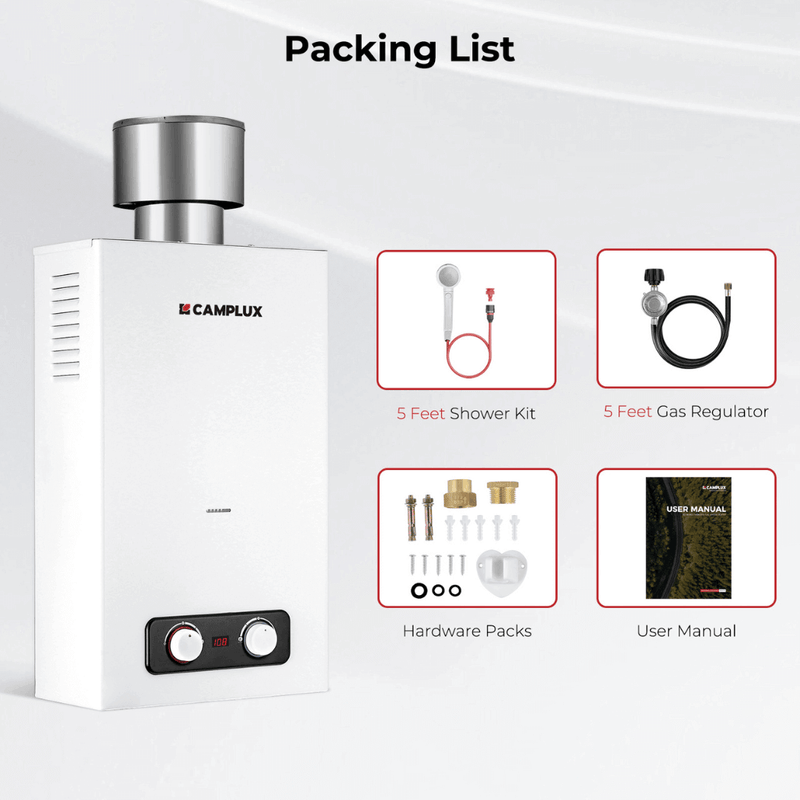 Load image into Gallery viewer, Camplux BD264C Tankless Propane Water Heater With Rain Cap
