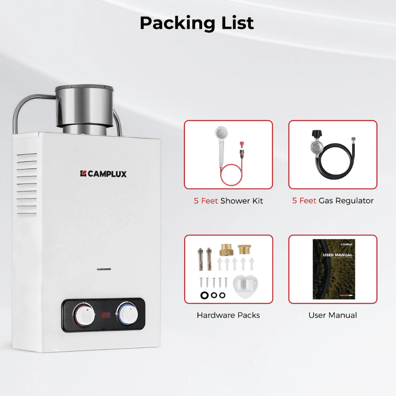 Load image into Gallery viewer, Camplux BD158C Tankless Propane Water Heater With Rain Cap
