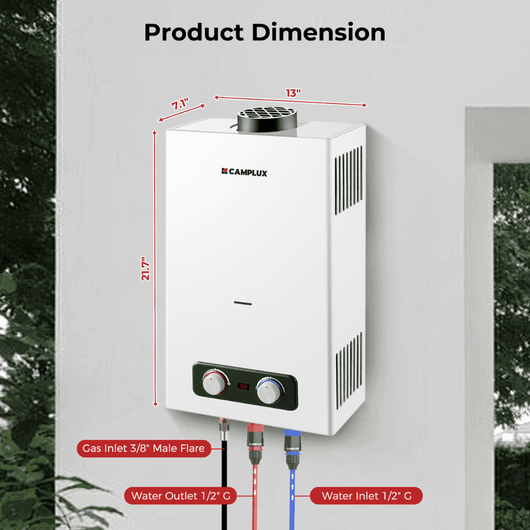 Camplux 2.64 GPM Tankless Gas Water Heater, Propane Shower Portable - Skoutley Outdoors LLC
